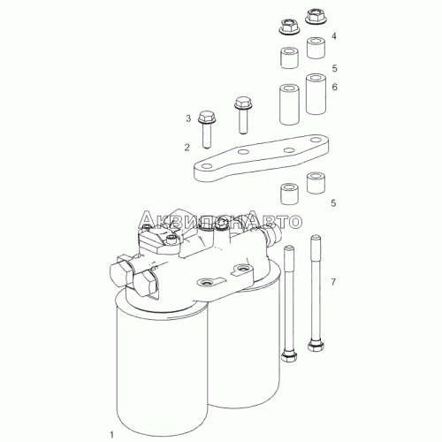 6585.1117005 Установка фильтра тонкой очистки топлива 6585.1117005 Установка фильтра тонкой очистки топлива
