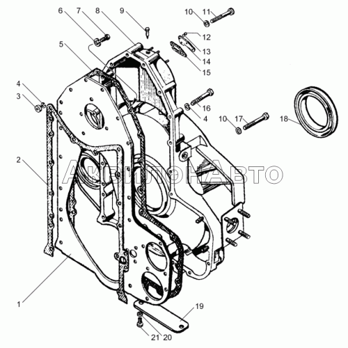 Картер маховика ЯМЗ-240НМ2, ЯМЗ-240ПМ2, ЯМЗ-240БМ2