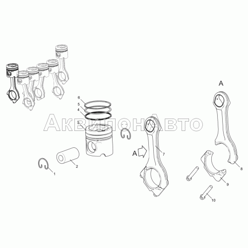 Группа шатунно-поршневая 536-30-100400-010