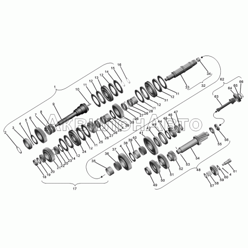 Валы и шестерни коробки передач Валы и шестерни коробки передач