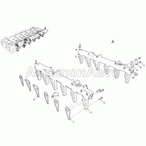 Труба распределительная (для двигателя ЯМЗ-536-10) 536-30-130300-010
