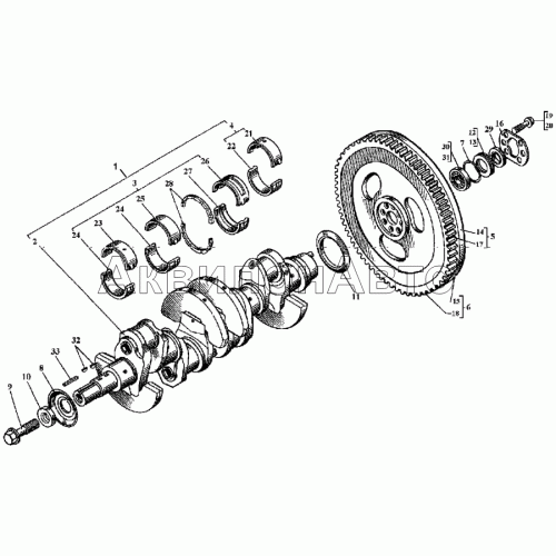 Вал коленчатый и маховик Вал коленчатый и маховик