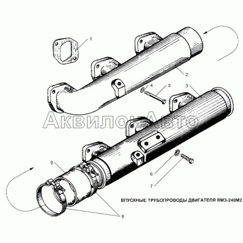 Впускные трубопроводы двигателя ЯМЗ-240М2