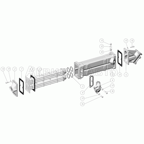 Охладитель рециркуляции отработавших газов. Охладитель рециркуляции отработавших газов.