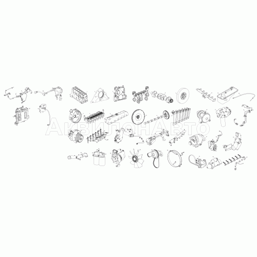 Схема деления двигателей ЯМЗ-536, ЯМЗ-5361, ЯМЗ-5363 на сборочные единицы