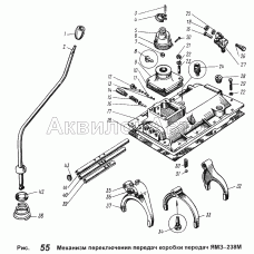 Механизм переключения передач коробки передач ЯМЗ-236Н