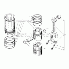 Поршень и шатун двигателей ЯМЗ-238БЕ2, ЯМЗ-238ДЕ2
