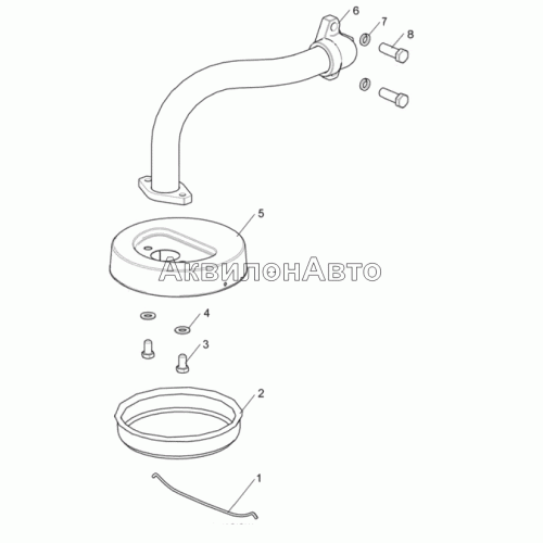 Труба всасывающая с заборником 238-1011398-Б4 На двигатели: ЯМЗ-238М2-6,-12,-20,-21,-26,-32,-38,-39,-40,-41,-47,-48,-50,-51