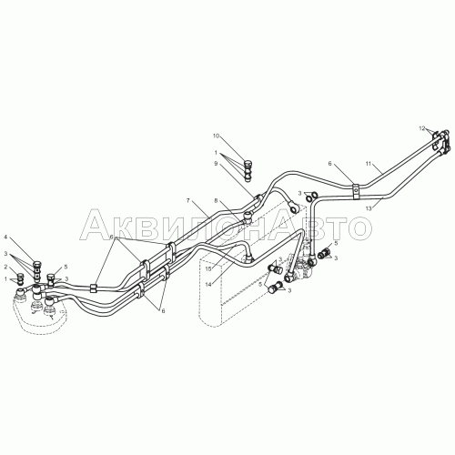 Топливные трубопроводы низкого давления двигателей ЯМЗ-8502.10, ЯМЗ-8502.10-08, ЯМЗ-8503.10