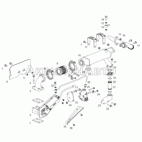 5344.1213005-10 Установка системы рециркуляции отработавших газов (ЯМЗ-53441-20) 5344.1213005-10 Установка системы рециркуляции отработавших газов (ЯМЗ-53441-20)