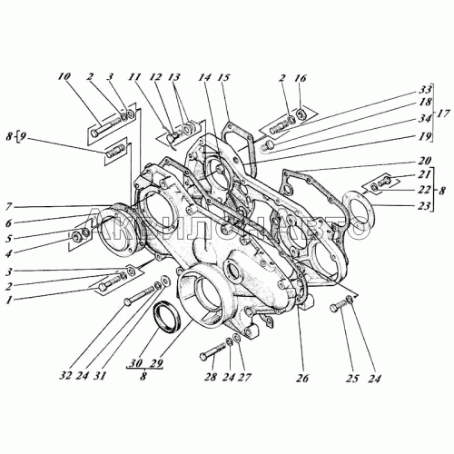 Картер шестерен с крышкой 4405-02с1-01 Картер шестерен с крышкой 4405-02с1-01