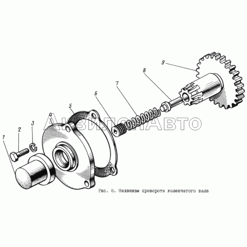 Механизм проворота коленчатого вала