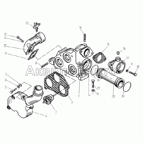 Трубы и термостаты системы охлаждения