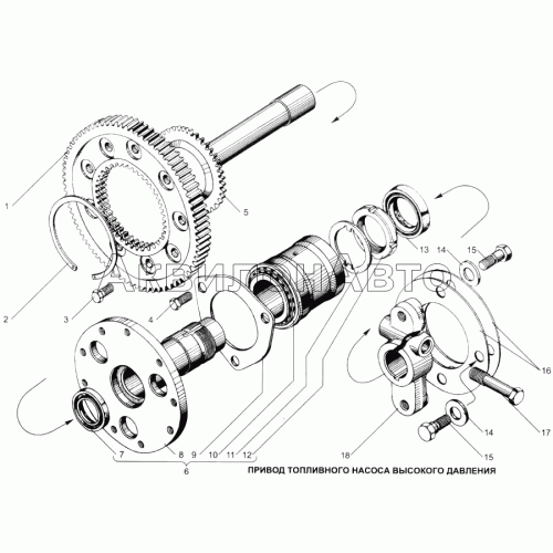 Привод топливного насоса высокого давления
