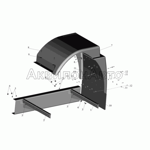 Установка брызговиков передних колес 4370-8400025-010