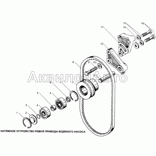 Натяжное устройство ремня привода водяного насоса