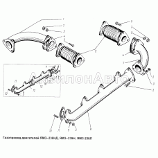Газопровод двигателя ЯМЗ-238НД, ЯМЗ-238Н, ЯМЗ-238Л
