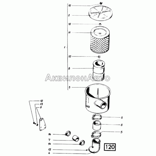 Воздухоочиститель СМД-21, -22, 22А, 23, 23.01, 23.02, 24, 24.01, 24.02