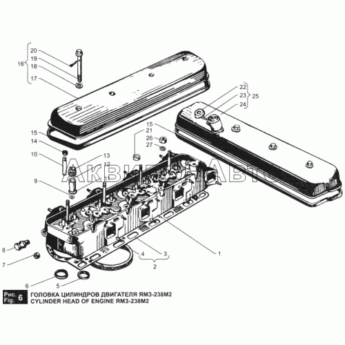 Головка цилиндров двигателя ЯМЗ-238М2