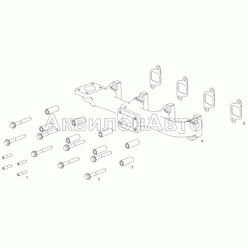 5347.1008005 Установка выпускного коллектора (ЯМЗ-53441-20) 5347.1008005 Установка выпускного коллектора (ЯМЗ-53441-20)