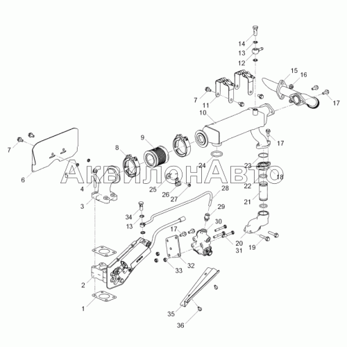 5344.1213005-30 Установка системы рециркуляции отработавших газов (ЯМЗ-53443-30) 5344.1213005-30 Установка системы рециркуляции отработавших газов (ЯМЗ-53443-30)