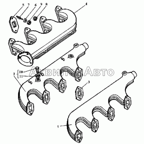 Трубопроводы впускной и выпускной Трубопроводы впускной и выпускной
