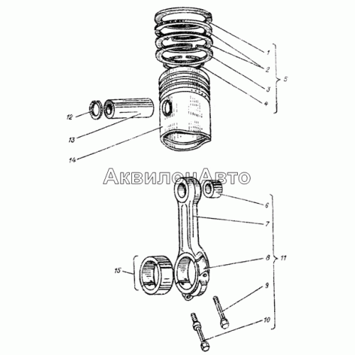 Поршень и шатун