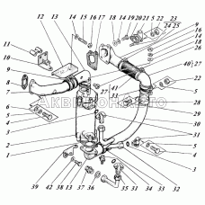Жидкостно-масляный теплообменник с трубами 442-54-11с1
