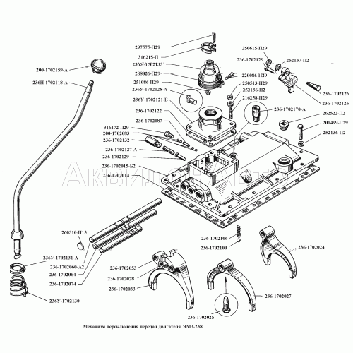 Механизм переключения передач двигателя ЯМЗ-238