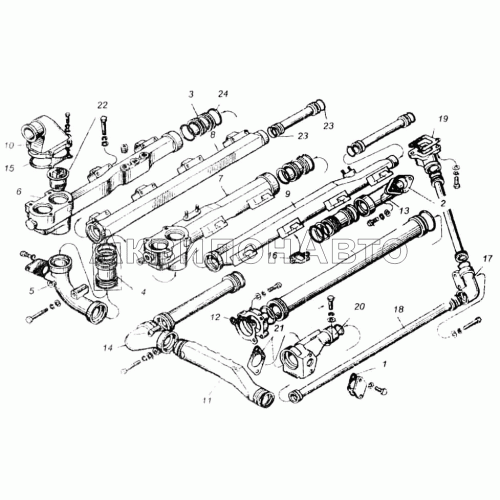 Трубы и термостаты системы охлаждения