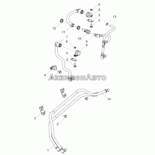 53443.1104005-10 Установка топливных трубопроводов (ЯМЗ-53443-22) 53443.1104005-10 Установка топливных трубопроводов (ЯМЗ-53443-22)