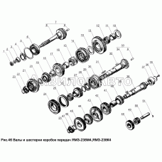 Валы и шестерни коробок передач ЯМЗ-238М4, ЯМЗ-238К4