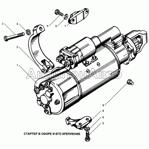 Стартер в сборе и его крепление Стартер в сборе и его крепление