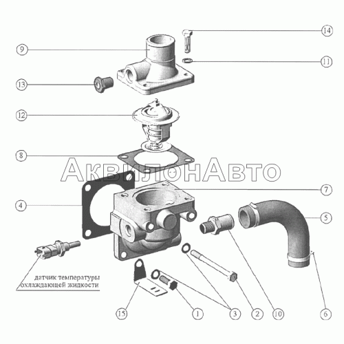 Установка корпуса термостата Установка корпуса термостата