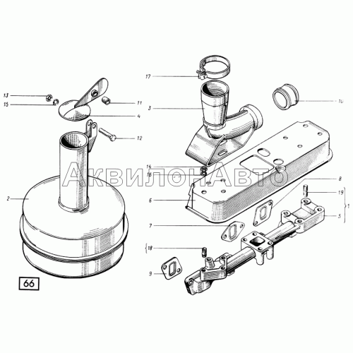 Система выпуска СМД-21, -22, 22А, 23, 23.01, 23.02, 24, 24.01, 24.02
