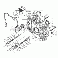 Картер маховика и механизм проворота