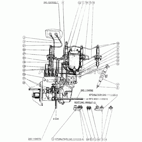 Топливные трубопроводы и установка топливной аппаратуры Топливные трубопроводы и установка топливной аппаратуры
