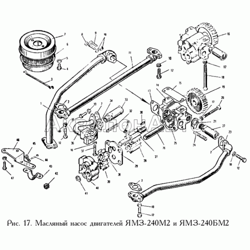 Масляный насос двигателей ЯМЗ-240М2 и ЯМЗ-240БМ2