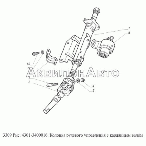 Колонка рулевого управления с карданным валом