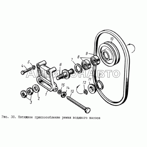 Натяжное приспособление ремня водяного насоса