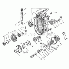 Крышка регулятора задняя и державка грузов с муфтой