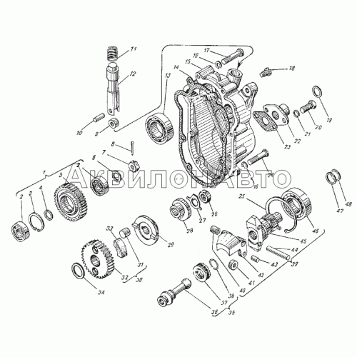 КРЫШКА РЕГУЛЯТОРА ЗАДНЯЯ И ДЕРЖАВКА ГРУЗОВ С МУФТОЙ