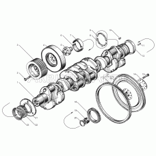Коленчатый вал и маховик двигателей ЯМЗ-850.10, ЯМЗ-8501.10