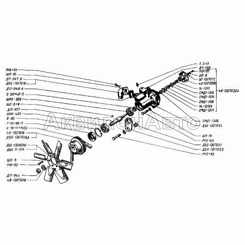Насос водяной и вентилятор