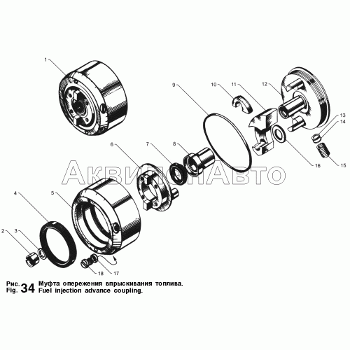 Муфта опережения впрыскивания топлива