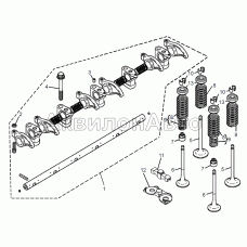 Клапаны, коромысла, ось коромысел