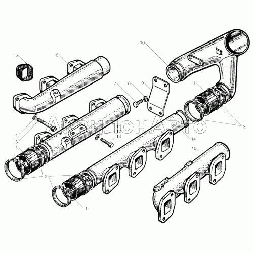 Трубопроводы впускные ЯМЗ-240БМ2