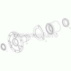 7511.1029120-10 Ось ведомой шестерни с подшипником и манжетой