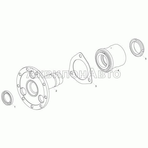 7511.1029120-10 Ось ведомой шестерни с подшипником и манжетой