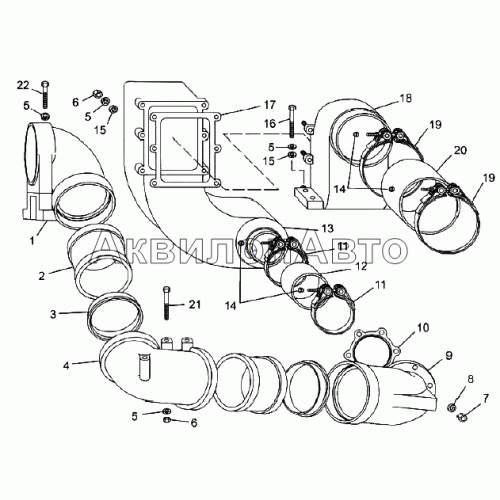 Подвод воздуха к турбокомпрессору и отвод газов Подвод воздуха к турбокомпрессору и отвод газов